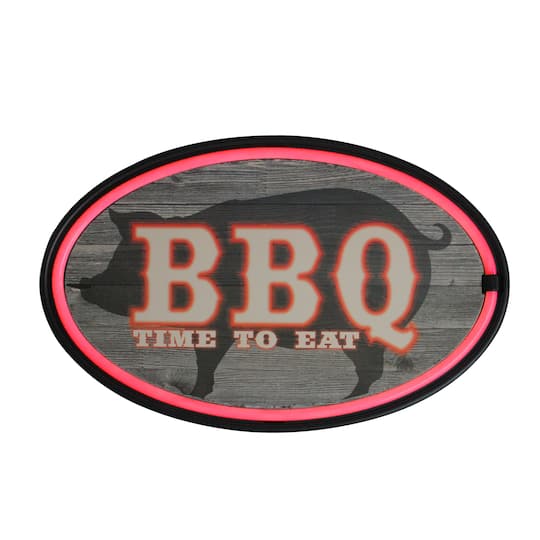 16" Neon LED Lighted BBQ Wall Sign By Northlight in Black/Red | 16" x 10" | Michaels®